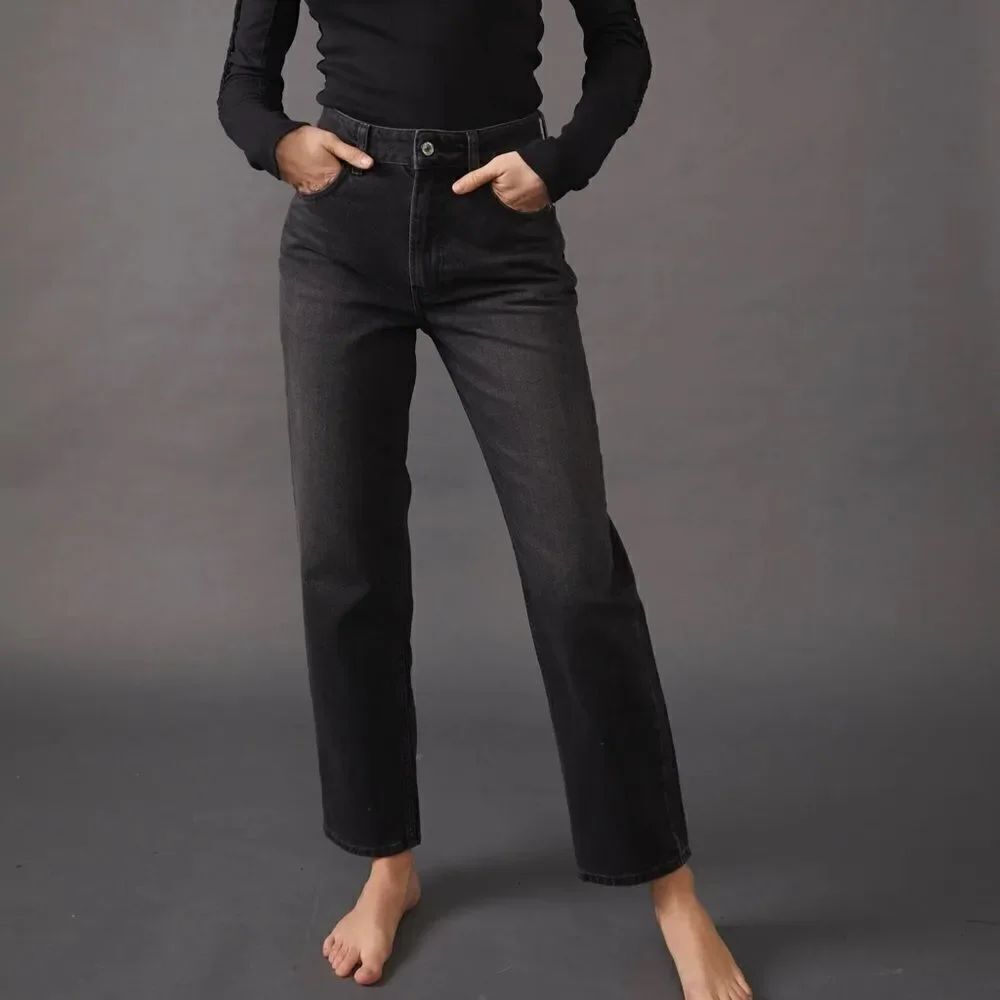 Free People PACIFICA STRAIGHT LEG JEAN | WORN BLACK 25